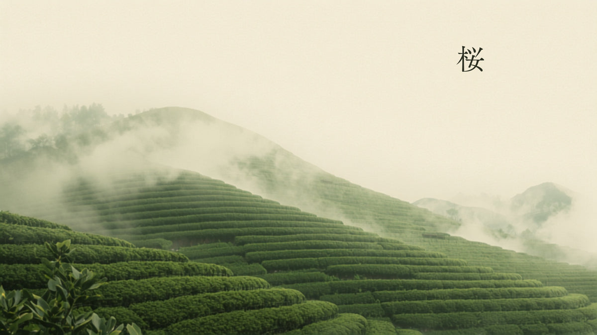 Taiwan Tea collection banner - high-mountain terraced oolong gardens in cloud